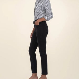 KUT from the Kloth Rachael Jeans Women's 10 Black Denim High Rise Cropped QLW806