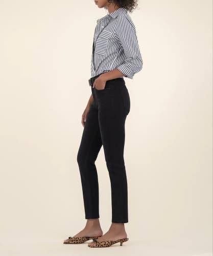 KUT from the Kloth Rachael Jeans Women's 10 Black Denim High Rise Cropped QLW806