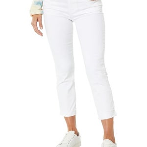 KUT from the Kloth Amy Crop Skinny Jeans Womens 14 White Denim Frayed Hem QLW798