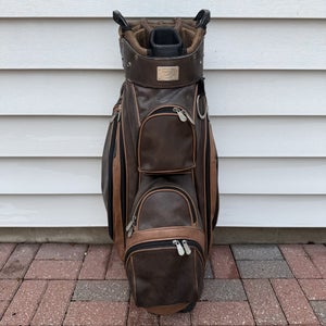 Hot Z Golf Bag Brown Leather Cart Golf Bag 14 Way Dividers