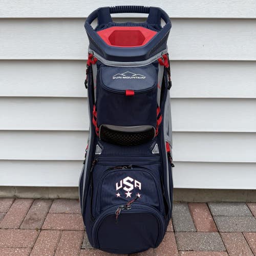 Sun Mountain C-130 14 Way Dividers Cart Bag USA Patriot Red White Blue