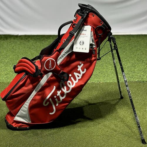 Titleist 2024 Players 4 Stand Carry Golf Bag TB23SX4 Red/Gray NEW #94589