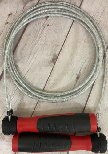 Harbinger Pro Speed Ten Foot Jump Rope Adjustable Twin Bearings Smooth Swing Red