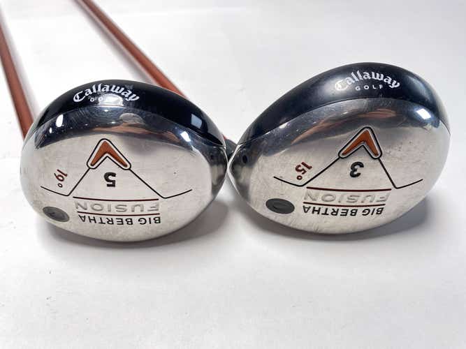 Callaway Big Bertha Fusion 3 & 5 Fairway Wood Set 15* 18* NVS 55g Regular RH
