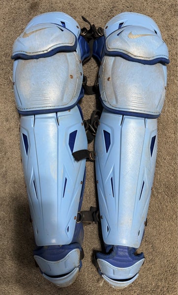 Nike Diamond Elite Catcher Leg Shin Guards 17” Royal/Baby Blue