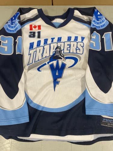 North Bay Trappers goalie game jersey
