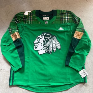 RARE Chicago Blackhawks St. Patrick’s Day Team Issued Pro Stock Practice Jersey (58) New