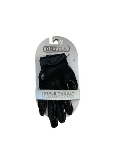 Used Battle Sports TRIPLE THREAT FB Gloves Black MD 11859-S000023626