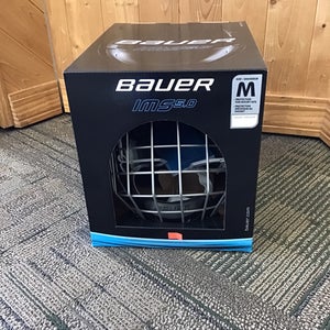 White Medium Bauer IMS 5.0 Helmet (New)