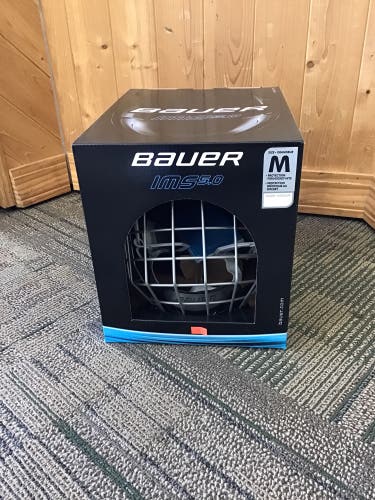 White Medium Bauer IMS 5.0 Helmet (New)