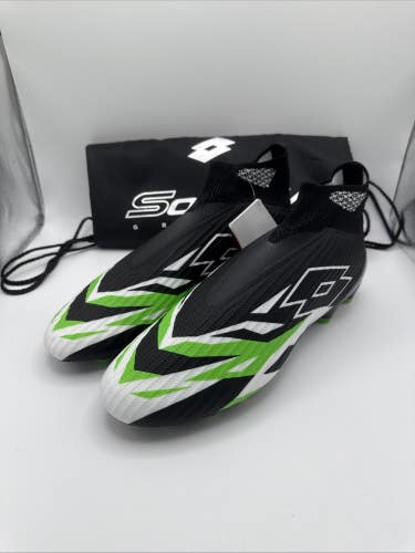 Lotto Solista 300 VI Gravity FG Laceless Soccer Cleats SZ Men 11 Black Green