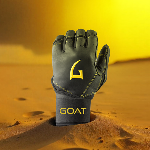 GOAThletic Batting Gloves - Black & Yellow - YOUTH EXTRA LARGE - NEW