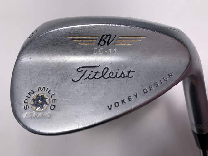 Titleist Vokey Spin Milled SM4 Chrome Sand Wedge SW 56* 11 Wedge Steel Mens RH