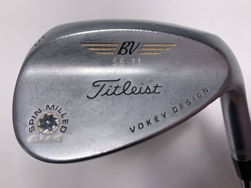 Titleist Vokey Spin Milled SM4 Chrome Sand Wedge SW 56* 11 Wedge Steel Mens RH