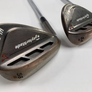 TaylorMade Milled Grind HI-TOE Wedge Set 54* 10 58* 10 KBS Hi-Rev 2.0 Wedge LH