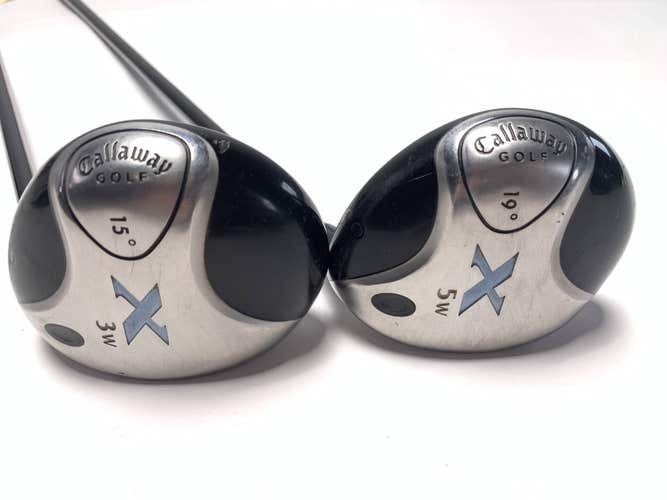 Callaway X 3 & 5 Fairway Wood Set 15* 18* Fujikura Gems UltraLight 55g Ladies RH