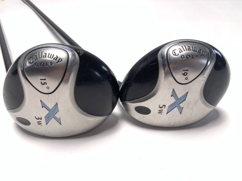 Callaway X 3 & 5 Fairway Wood Set 15* 18* Fujikura Gems UltraLight 55g Ladies RH
