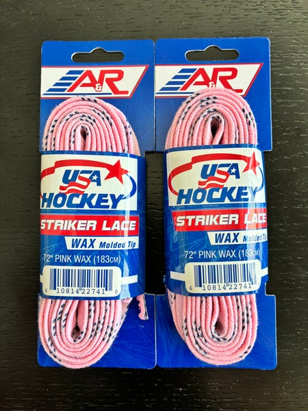 Two Pair Waxed Pink Laces, 72” New