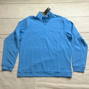 Adidas Golf Elevated 1/4 Zip Pullover Light Blue Men's Large IU4474