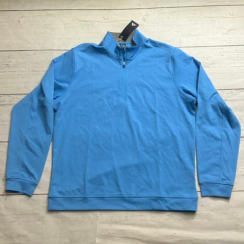 Adidas Golf Elevated 1/4 Zip Pullover Light Blue Men's Large IU4474