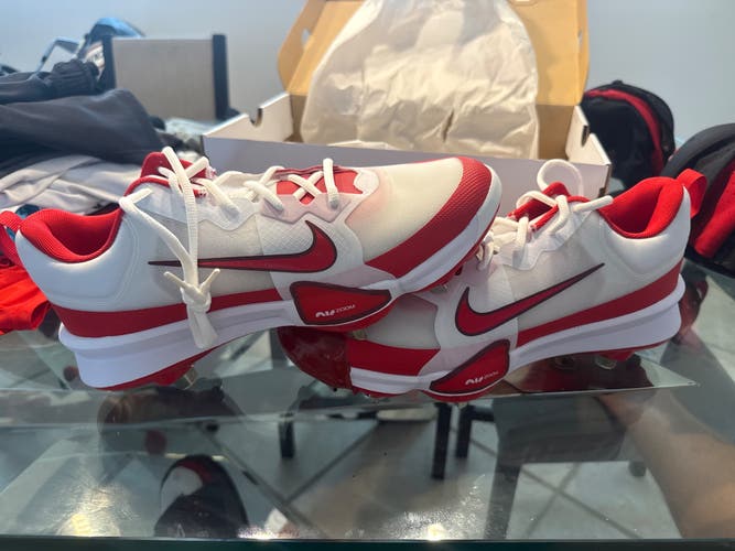 Red Men's Size M 11.0 (W 12.0) Adult Nike Force Zoom Trout 7 Pro Metal (New)