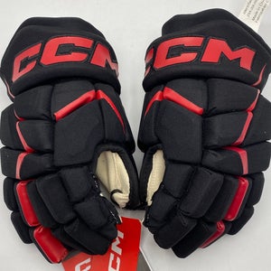 NEW CCM Jetspeed 680 Gloves, Black/Red, 12”