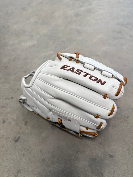 White/Gold Easton Professional Collection Fast Pitch Softball Glove