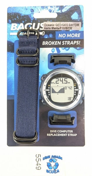 Oceanic Geo Atom 1, 2, 3, F.10  Aeris Epic Manta Dive Computer Wrist Watch Strap