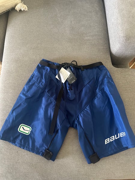 Pro stock Bauer pant shell XL Vancouver Canucks stick in rink-brand new