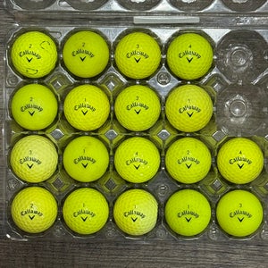 18 Callaway Yellow Golf Balls - Superhot, Warbird, Max Models