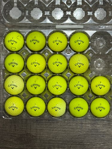 18 Callaway Yellow Golf Balls - Superhot, Warbird, Max Models