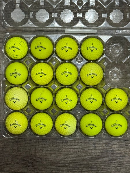 18 Callaway Yellow Golf Balls - Superhot, Warbird, Max Models
