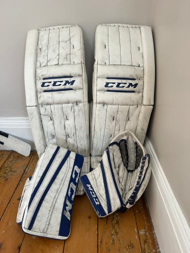 35" CCM Retro flex 550 Goalie Leg Pads (Used)& CCM E-FLEX 860 Glove/Blocker