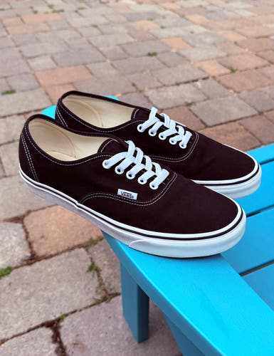 Men's Vans Authentic Original Canvas Skate Sneakers (Black) VNO00EE3BLK Size 10.5