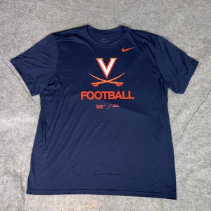 Virginia Cavaliers Shirt Mens 2XL NCAA Football Nike Dri Fit Polyester Tee Logo