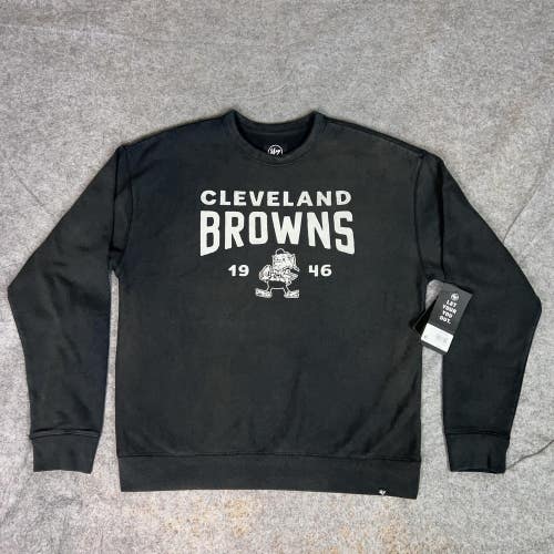 Cleveland Browns Sweater Mens Medium Black NFL Football Crewneck Pullover Retro
