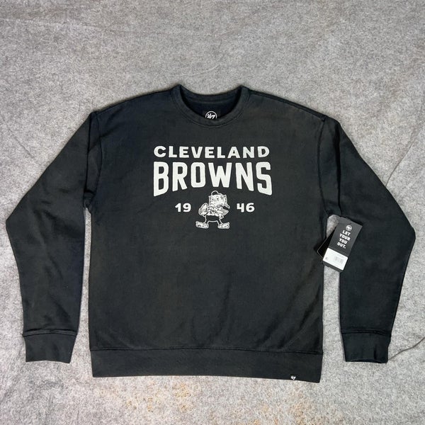 Cleveland Browns Sweater Mens Medium Black NFL Football Crewneck Pullover Retro