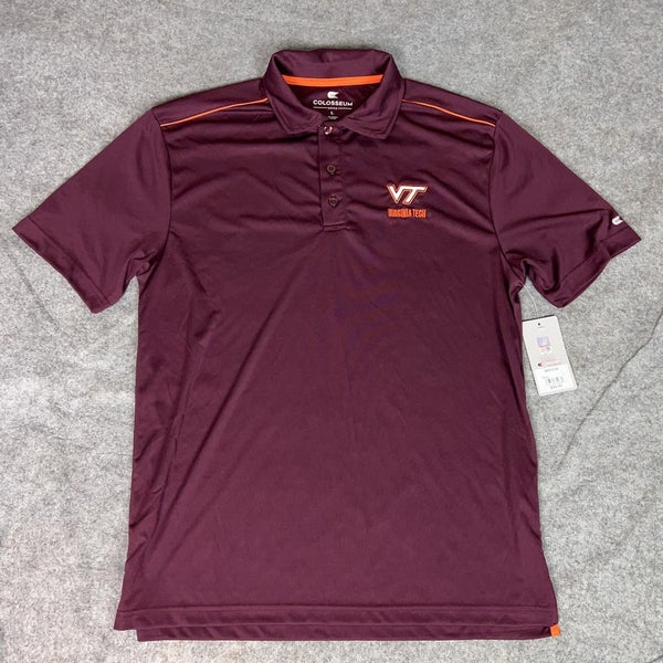 Virginia Tech Hokies Shirt Mens Large NCAA Football Polo Performance College