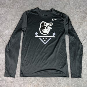 Baltimore Orioles Shirt Mens Small MLB Baseball Nike Dri Fit Long Sleeve Top Tee