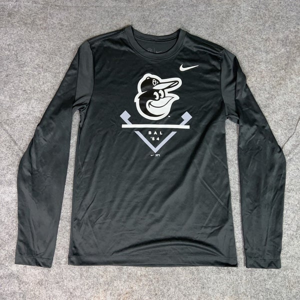 Baltimore Orioles Shirt Mens Small MLB Baseball Nike Dri Fit Long Sleeve Top Tee