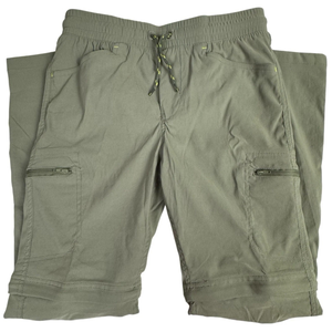 Eddie Bauer Convertible Pant to Shorts Boys Large 14/16 Green Water Resistant