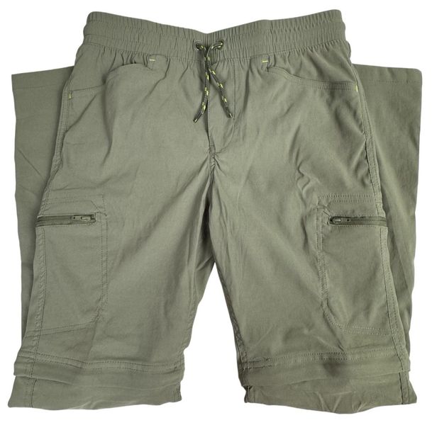 Eddie Bauer Convertible Pant to Shorts Boys Large 14/16 Green Water Resistant