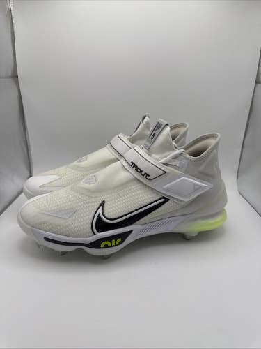 Nike Force Zoom Trout 8 Elite Metal Baseball Cleats Mens 13 White Volt Lace Up