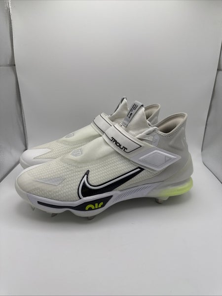 Nike Force Zoom Trout 8 Elite Metal Baseball Cleats Mens 13 White Volt Lace Up