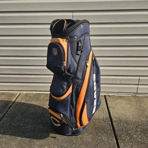 Wilson NFL Chicago Bears Navy Orange Cart Golf Bag 14 Way Divider With Raincover