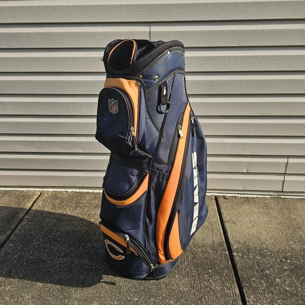 Wilson NFL Chicago Bears Navy Orange Cart Golf Bag 14 Way Divider With Raincover