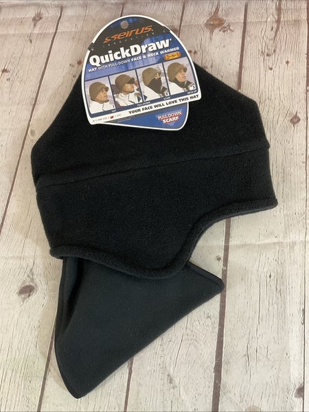 Seirus 2810 QUICKDRAW 3-In-1 Pull-Down Face & Mask Warmer Hat Black S/M