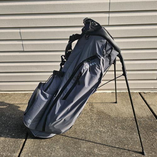 Vessel Player Air 6 Way Gray Stand Golf Bag With Raincover & Umbrella Sleeve VGC