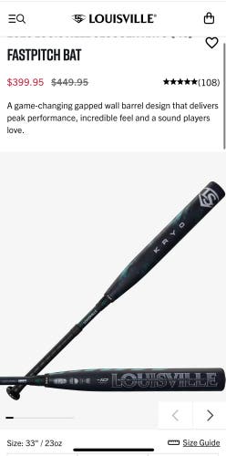 Louisville Kyro 33/23 softball bat