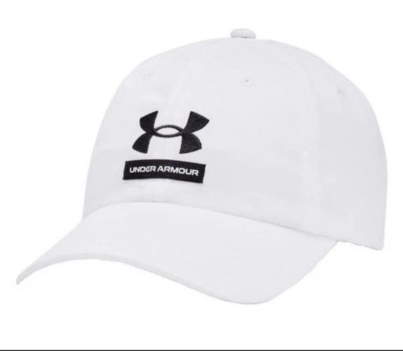 NWT Men Under Armour White Adjustable Cap One Size Fits Most